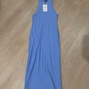 Sleeveless Blue Midi Dress